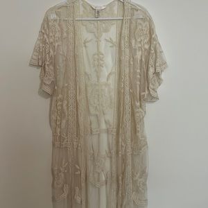 Lauren Conrad Sheer Lace Duster